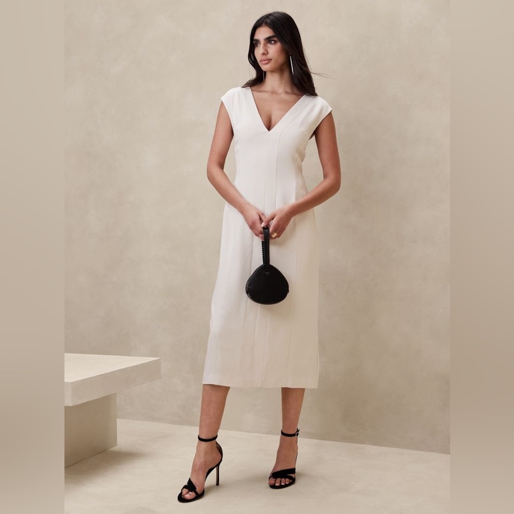 BANANA REPUBLIC LAURANA CREPE MIDI DRESS